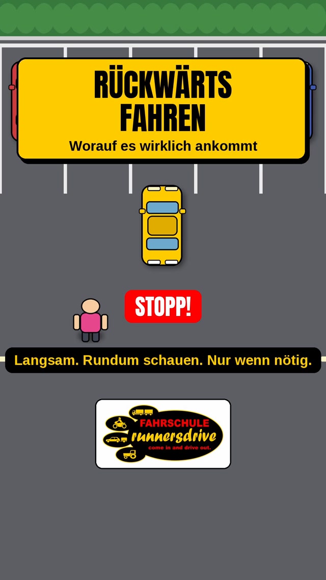 Rückwärts fahren wirkt harmlos. Bis jemand hinterm Auto steht, den du nicht sehen kannst. 🚗 Fünf Dinge, die zählen: 1. …