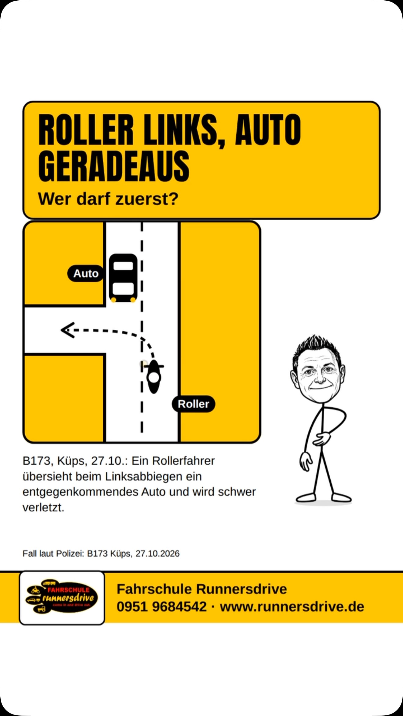 Roller links, Auto geradeaus. Wer darf zuerst? Erst kommentieren, dann weiterschauen. Der Klassiker unter den Abbiegefe…