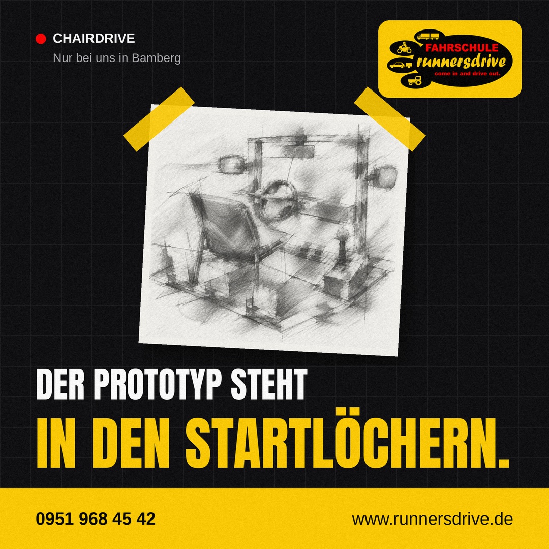 Erst sitzen. Dann fahren. 🪑 Unser ChairDrive-Prototyp ist fast fertig – bald übst du die Abläufe, bevor der Motor läuft…