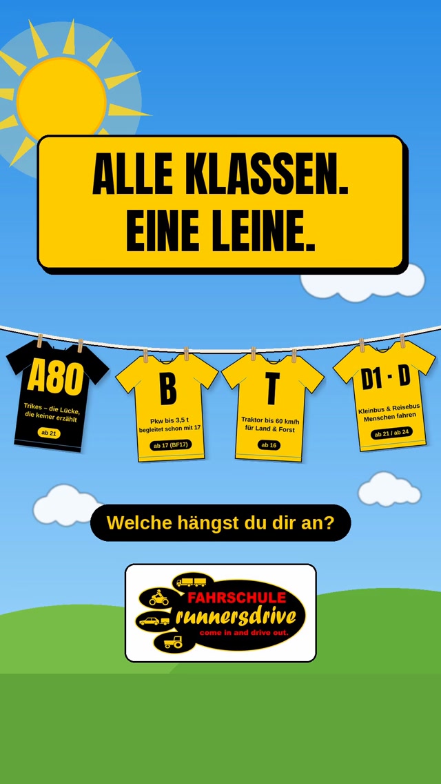 Bei uns hängt heute alles draußen. Vom Roller bis zum Reisebus, vom Traktor bis zum Trike. ☀️ 14 Shirts, eine Leine, un…