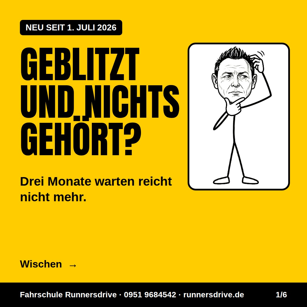 Geblitzt und seit drei Monaten Ruhe? Freu dich nicht zu früh. Seit 1. Juli 2026 haben Bußgeldstellen sechs Monate Zeit,…