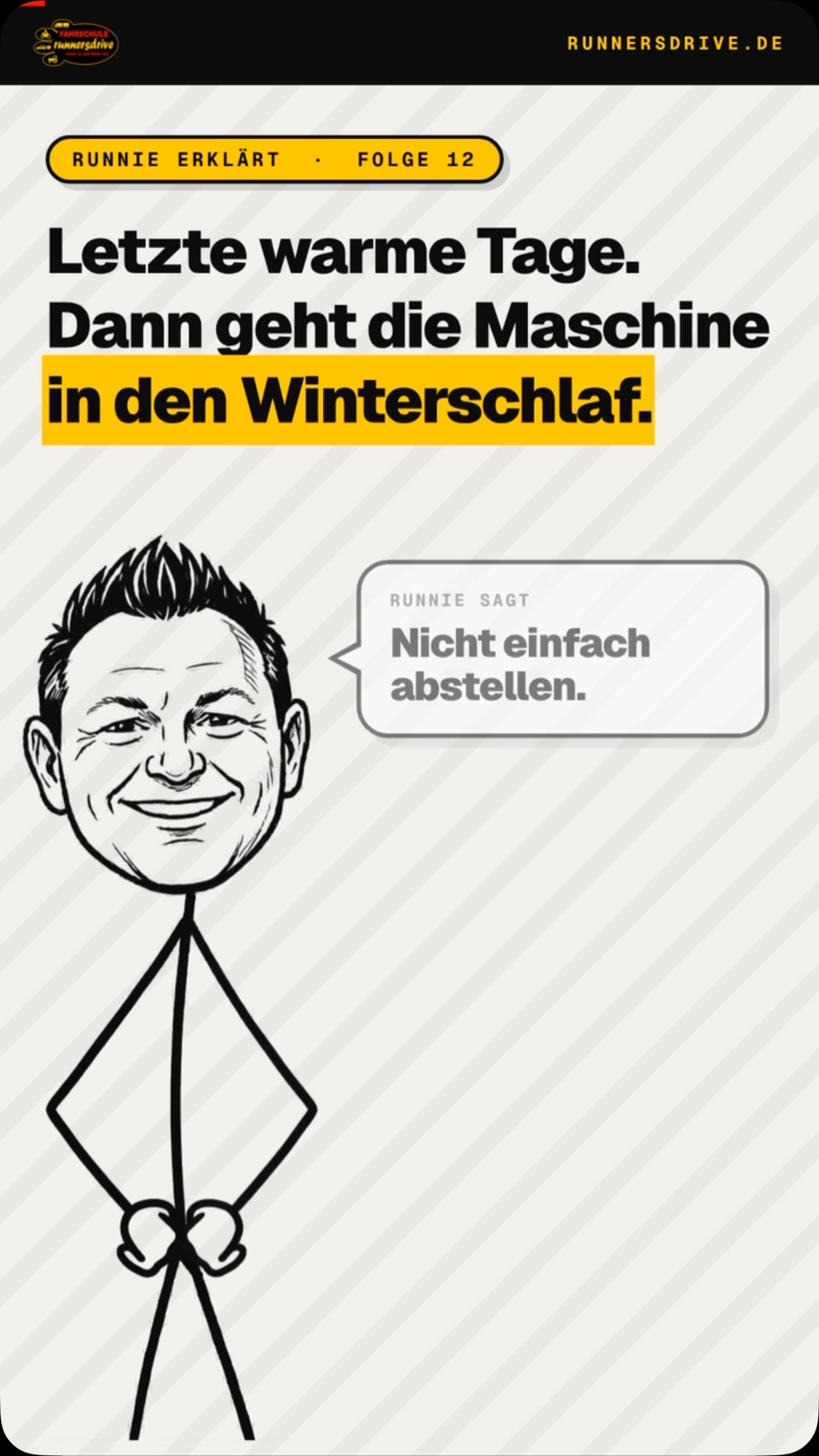 Letzte warme Tage. Dann geht die Maschine in den Winterschlaf — sieben Handgriffe: 1. Volltanken — voller Tank, kein Ko…