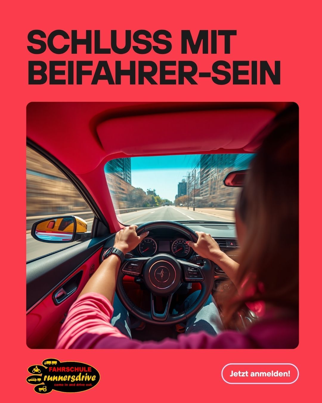 <strong>Schluss mit Beifahrer-Sein. Jetzt bist DU dran.</strong> 🚗🔥 Immer warten, bis jemand Zeit hat? Immer fragen: „Kannst du mich…