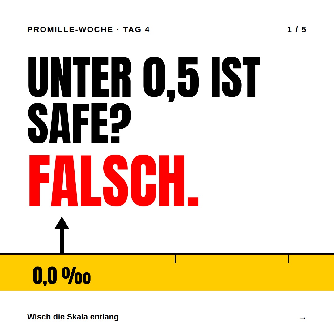 „Unter 0,5 ist doch alles okay.“ Nicht ganz. Schon ab 0,3 Promille reicht ein Fahrfehler für eine Straftat. Wisch die S…